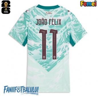 Portugalia Joao Felix #11 Echipament de Fotbal Replică Mondial 2026 Femei Deplasare